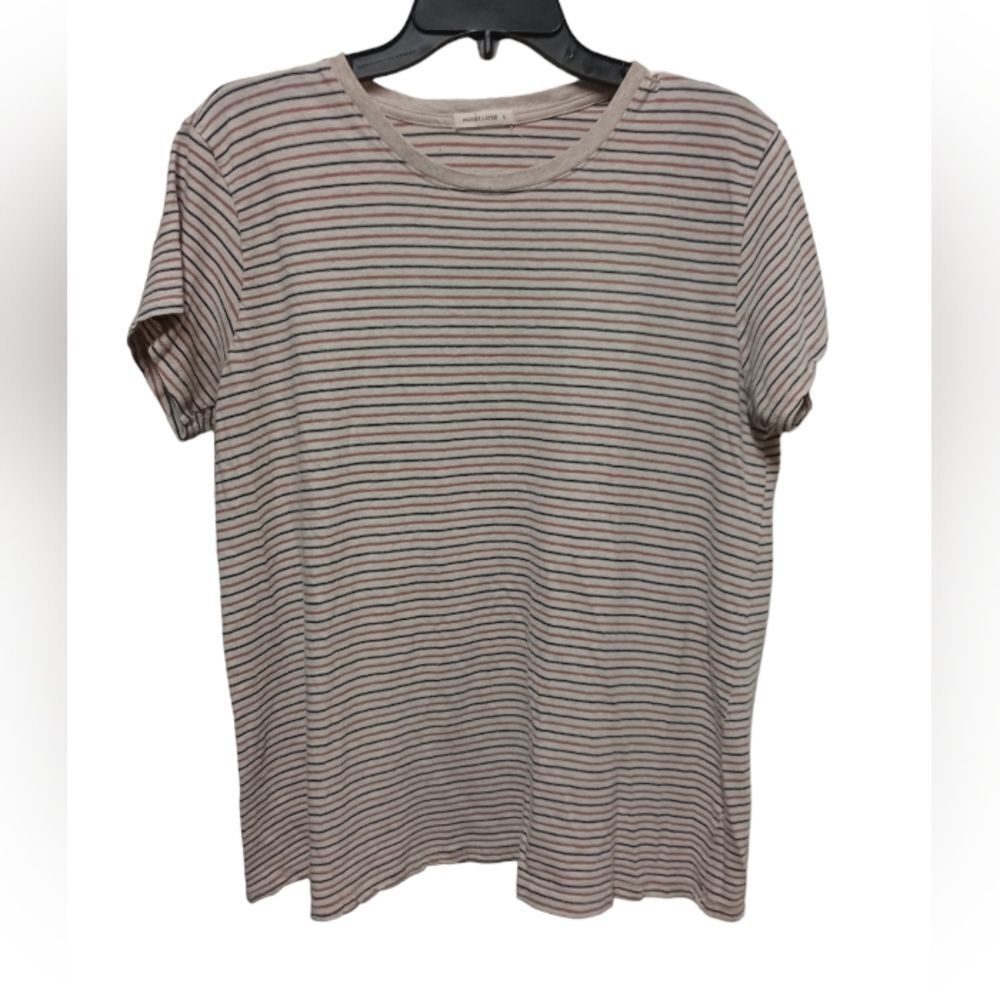 Marine Layer Striped Short Sleeve Tee - Cream and Black